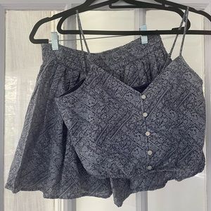 COPY - American Eagle Blue Print Skirt Set
